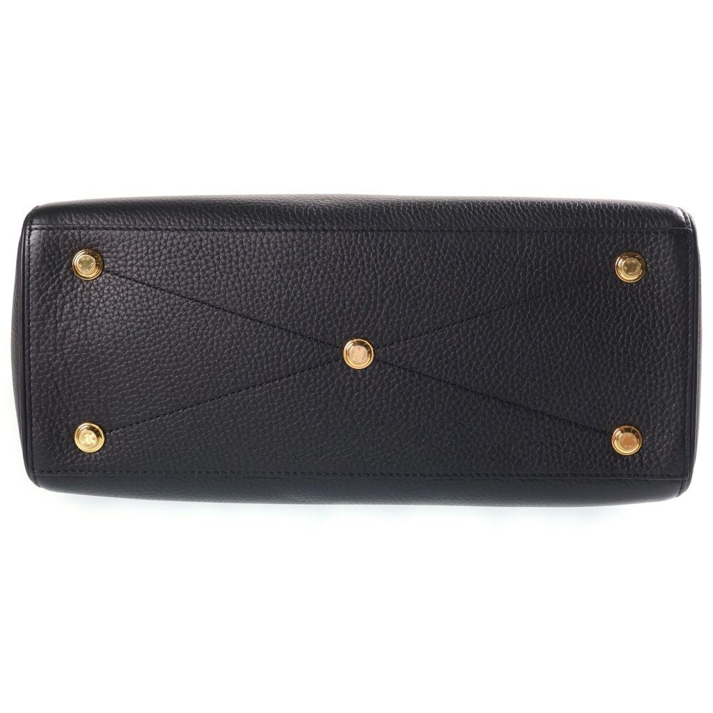 Louis Vuitton Lockit MM Handbag 2-Way Shoulder Leather Black — view 4