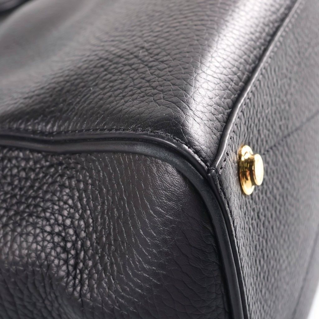 Louis Vuitton Lockit MM Handbag 2-Way Shoulder Leather Black — view 7