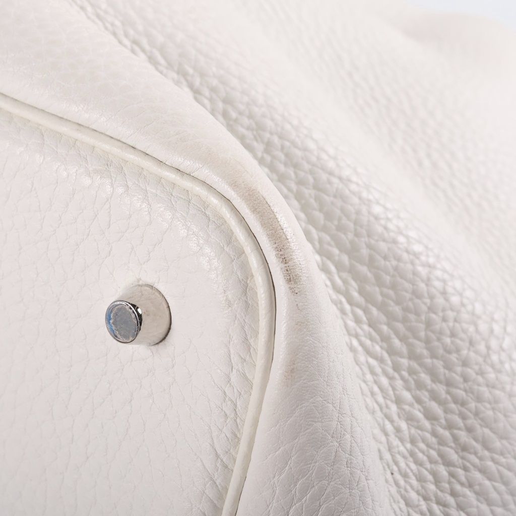 Hermes Picotin Lock MM Handbag Silver Taurillon Clemence White Stamp — view 5