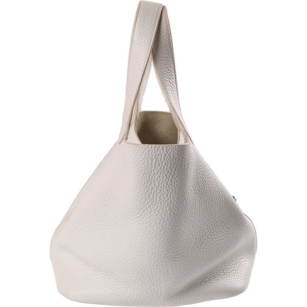 Hermes Picotin Lock MM Handbag Silver Taurillon Clemence White Stamp — view 3