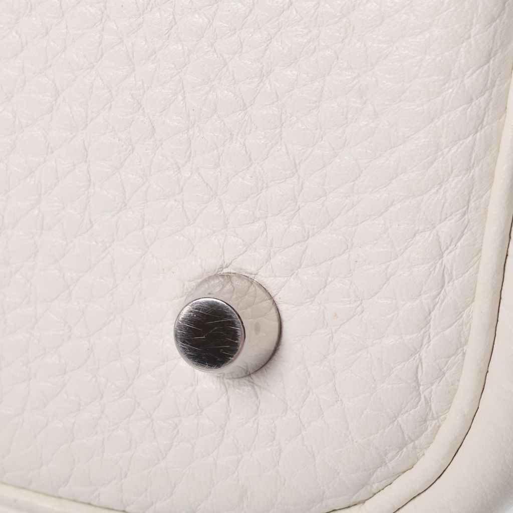 Hermes Picotin Lock MM Handbag Silver Taurillon Clemence White Stamp — view 6