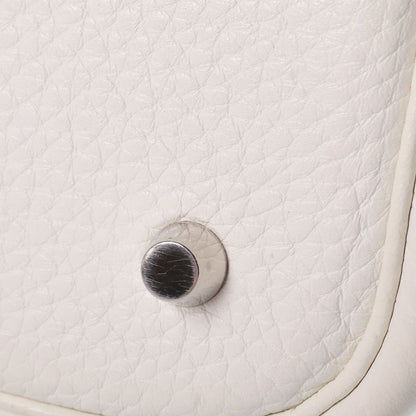 Hermes Picotin Lock MM Handbag Silver Taurillon Clemence White Stamp — view 6