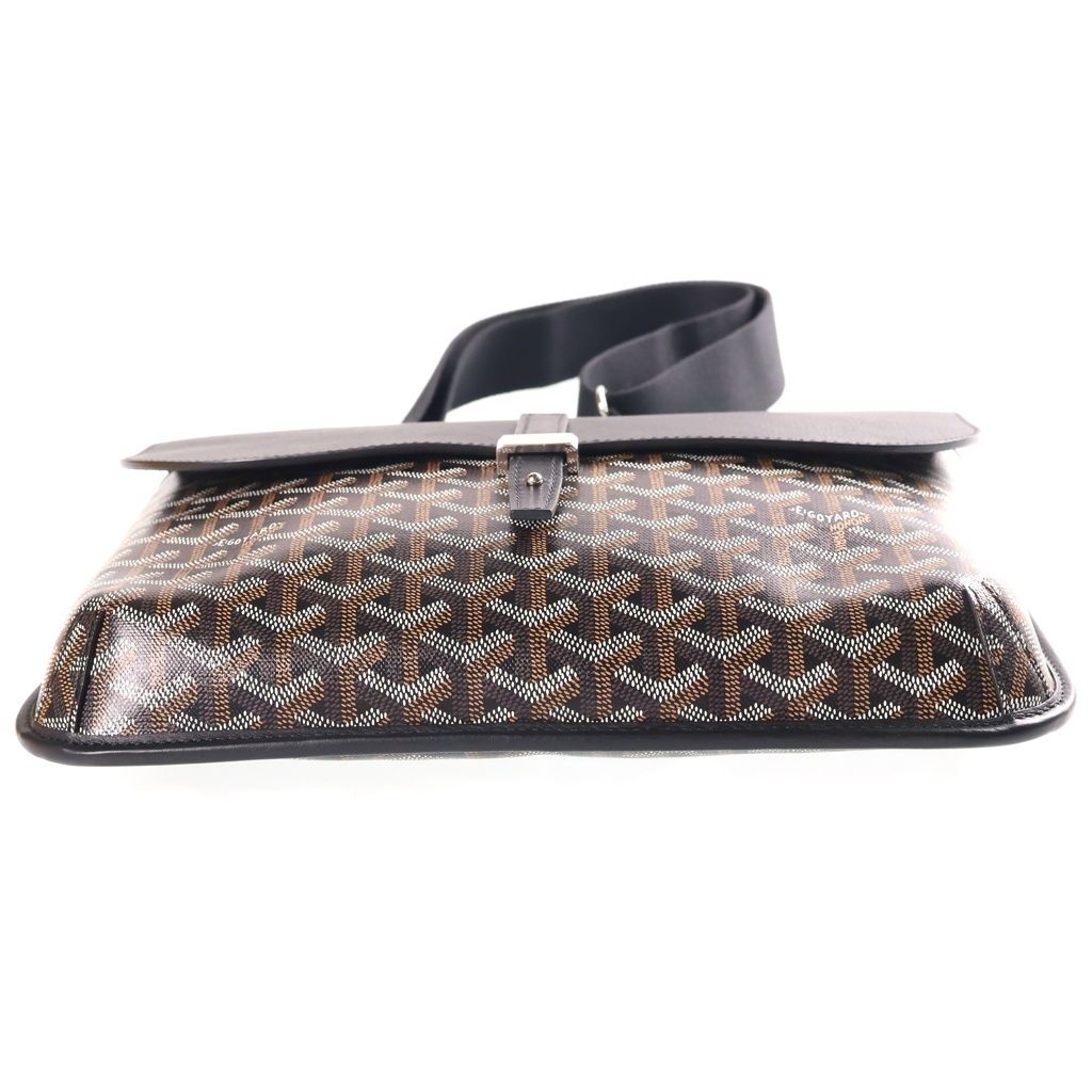 Goyard Crucier Messenger Bag Leather Black Brown — view 4