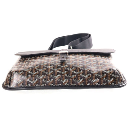 Goyard Crucier Messenger Bag Leather Black Brown — view 4