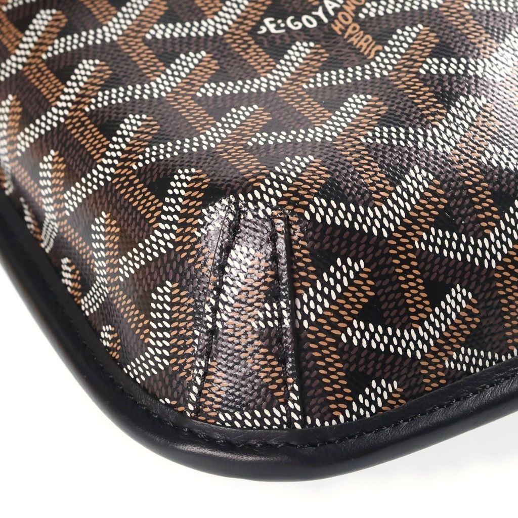 Goyard Crucier Messenger Bag Leather Black Brown — view 5