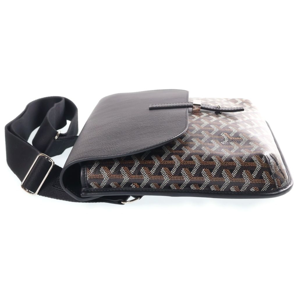 Goyard Crucier Messenger Bag Leather Black Brown — view 3