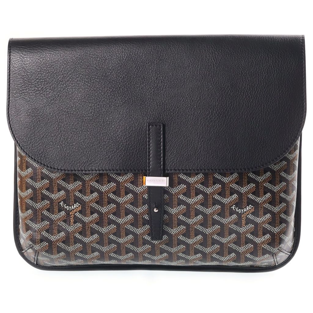 Goyard Crucier Messenger Bag Leather Black Brown