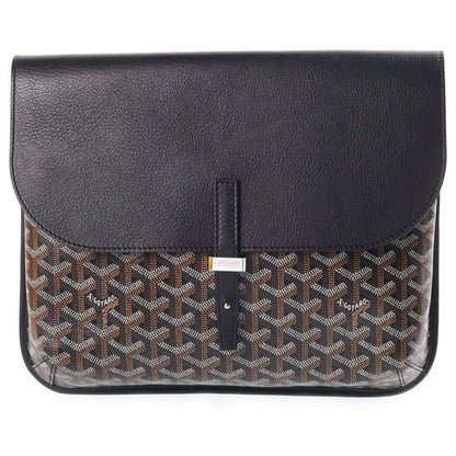 Goyard Crucier Messenger Bag Leather Black Brown