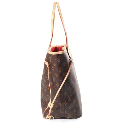 Louis Vuitton Monogram Neverfull MM Tote Bag Brown Leather — view 3