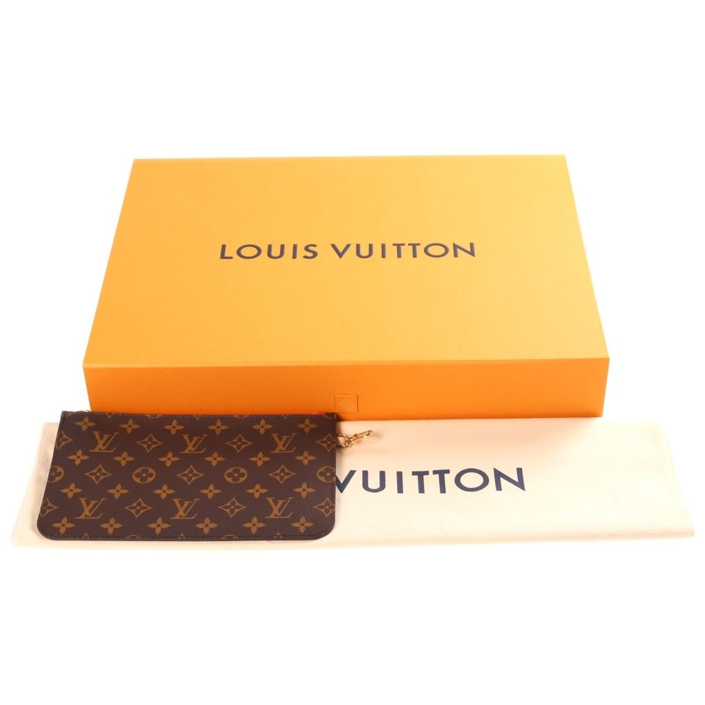 Louis Vuitton Monogram Neverfull MM Tote Bag Brown Leather — view 8
