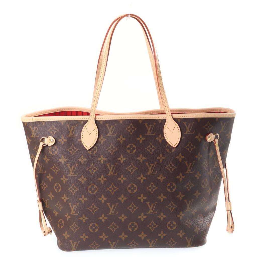 Louis Vuitton Monogram Neverfull MM Tote Bag Brown Leather — view 2