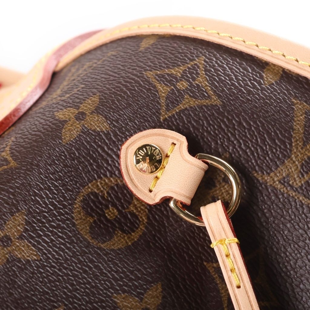 Louis Vuitton Monogram Neverfull MM Tote Bag Brown Leather — view 6