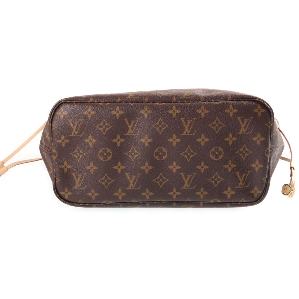 Louis Vuitton Monogram Neverfull MM Tote Bag Brown Leather — view 4