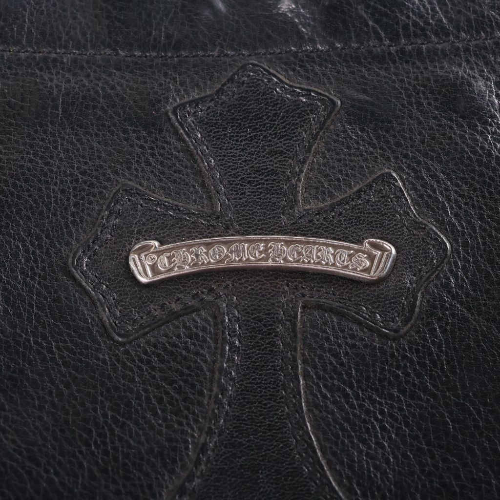Chrome Hearts 1 Cross Leather Patch Mini Tote Bag Black — view 6