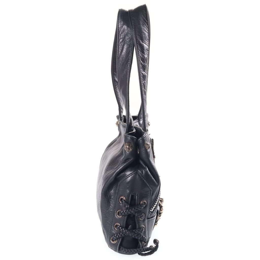 Chrome Hearts JJ Dean Small Leather Rider's Jacket Handbag Black Silver — view 3