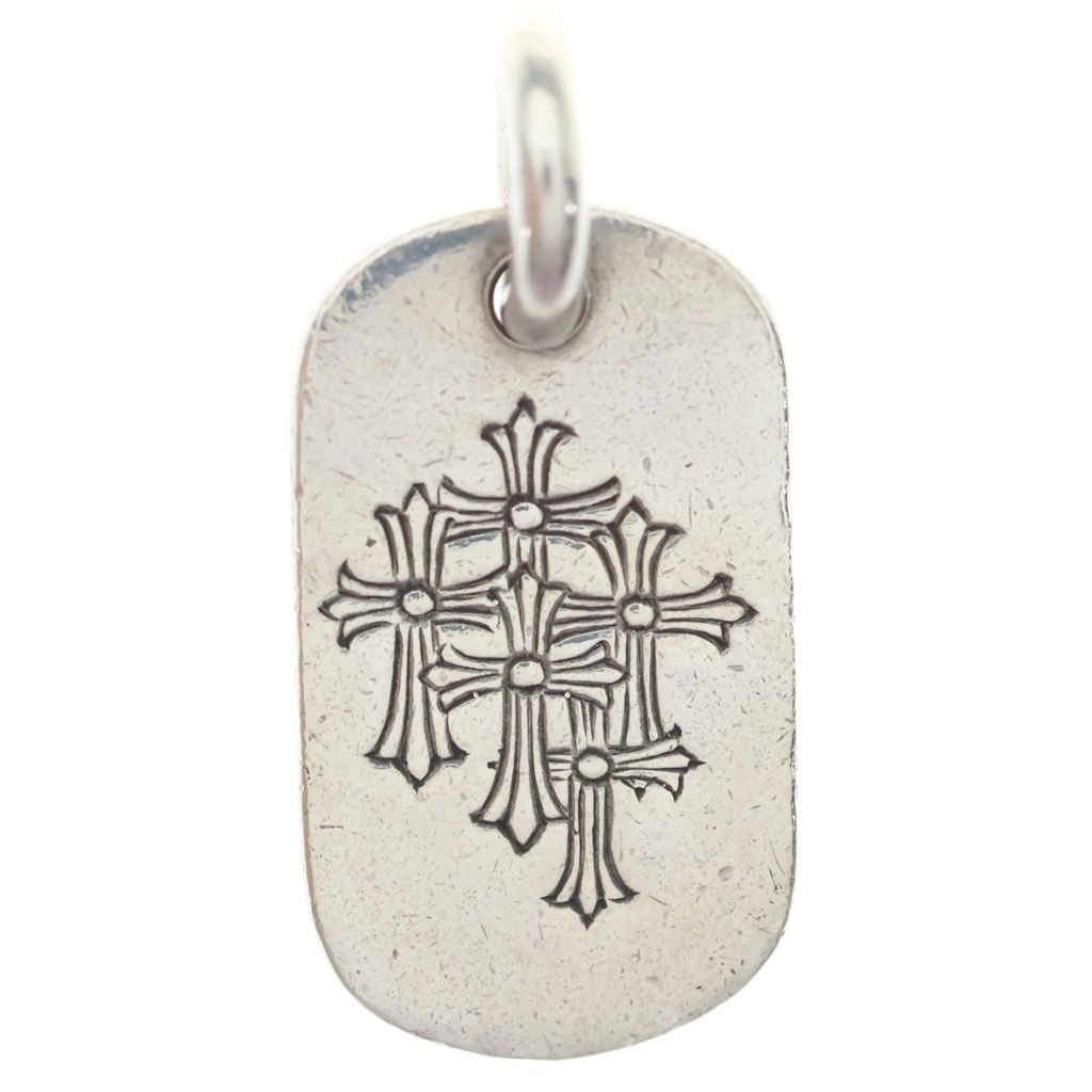 Chrome Hearts Raised Dogtag Dog Tag Charm Pendant Silver