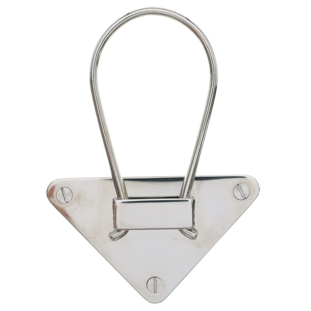 Prada Triangle Logo Key Charm Key Holder Silver Gold — view 2