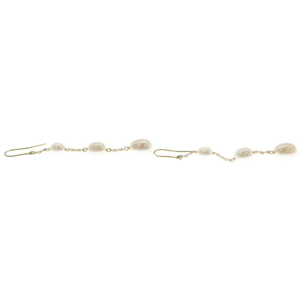 Tiffany & Co Elsa Peretti Pearl Earrings Yellow Gold White — view 4