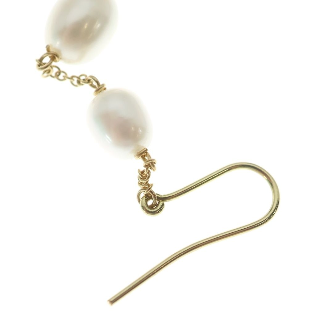 Tiffany & Co Elsa Peretti Pearl Earrings Yellow Gold White — view 5