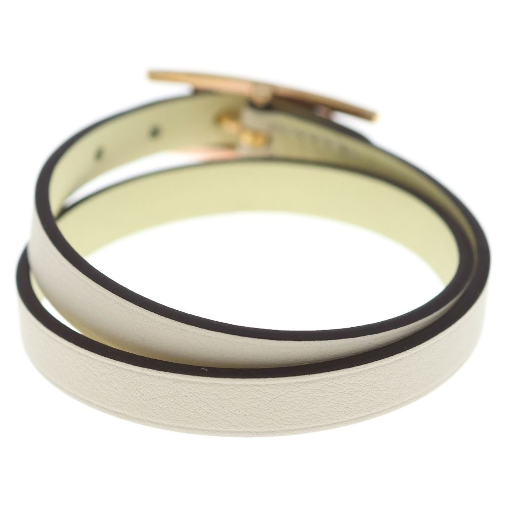 Hermes Bracelet Hapi 3 Leather White Pink Gold — view 2