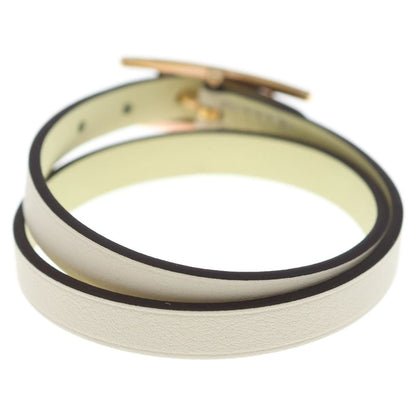 Hermes Bracelet Hapi 3 Leather White Pink Gold — view 2