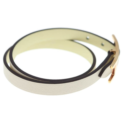Hermes Bracelet Hapi 3 Leather White Pink Gold — view 3