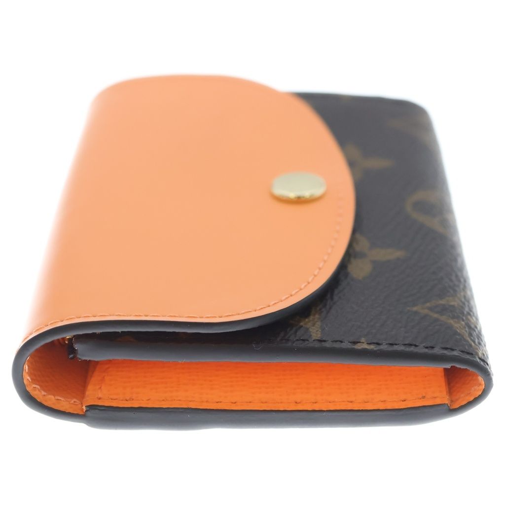 Louis Vuitton Monogram Porte Monnaie Rosalie Compact Wallet Brown Orange Leather — view 3