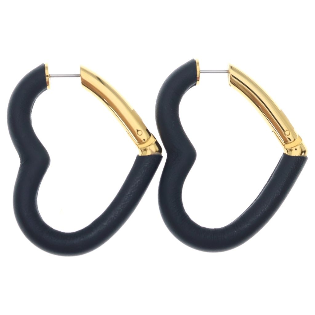 Hermes Eau Coeur du Faubourg Earrings Black Gold Swift