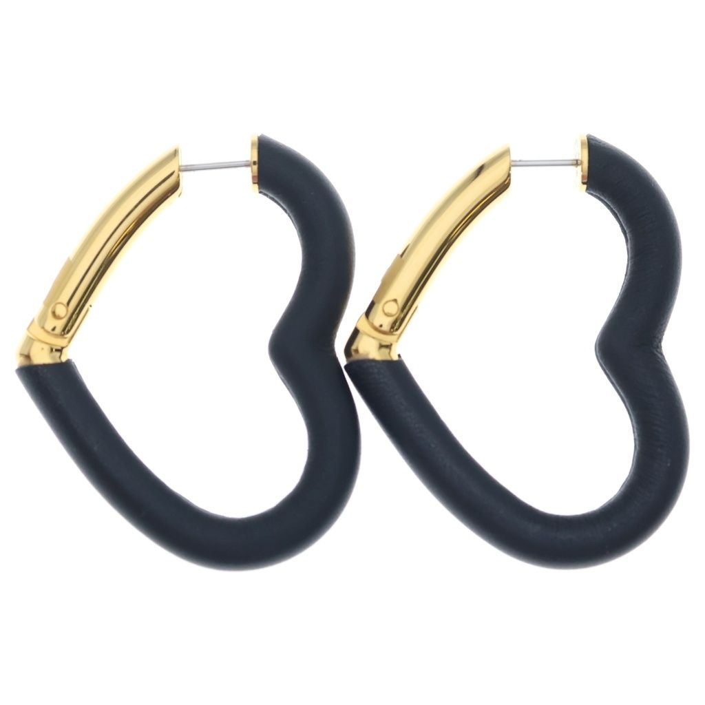 Hermes Eau Coeur du Faubourg Earrings Black Gold Swift — view 2