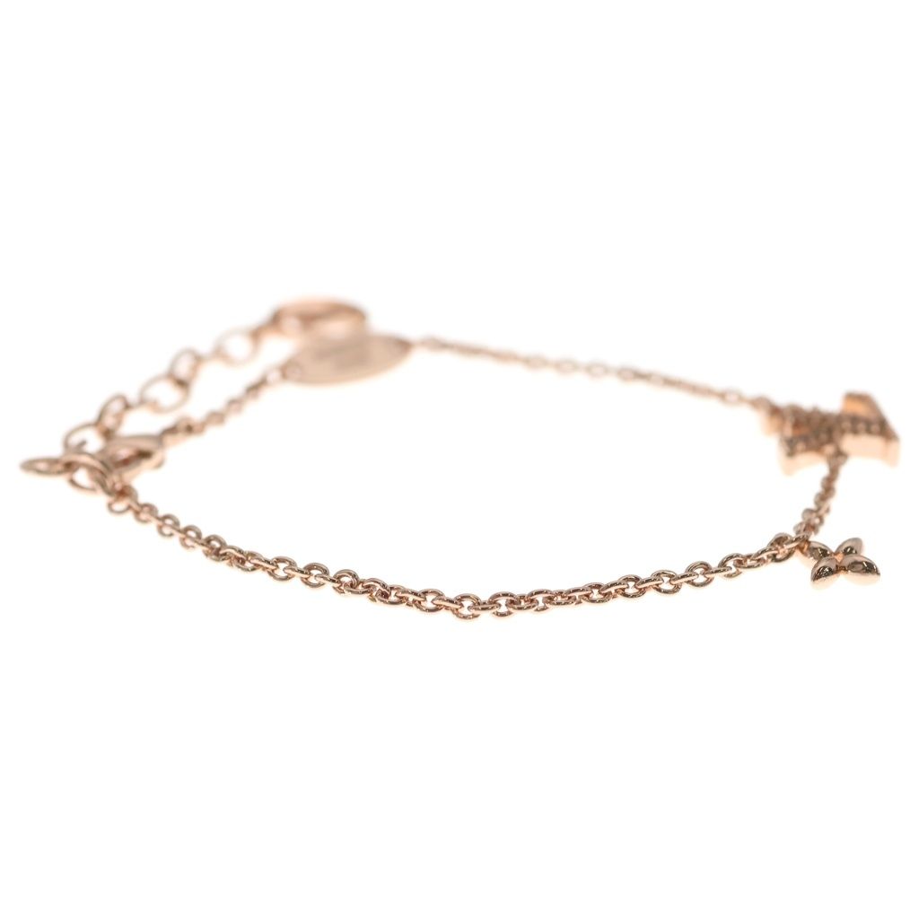 Louis Vuitton LV Iconic Logo Rhinestone Bracelet Pink Gold — view 3