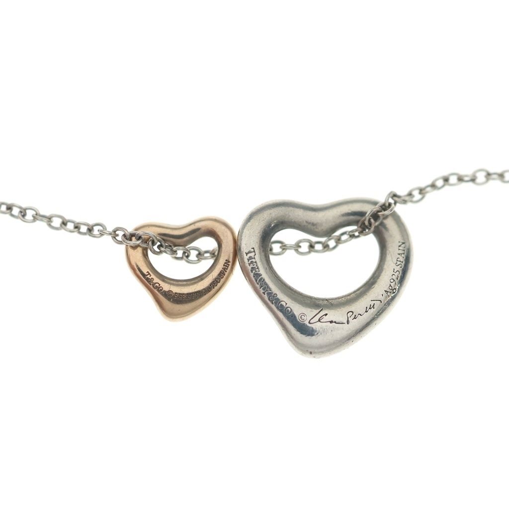 Tiffany & Co Elsa Peretti Double Open Heart Necklace Pink Gold — view 3