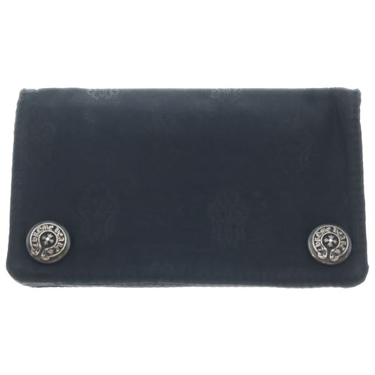 Chrome Hearts Zip 1 Zip Horseshoe Button All Over Print Nylon Wallet Black