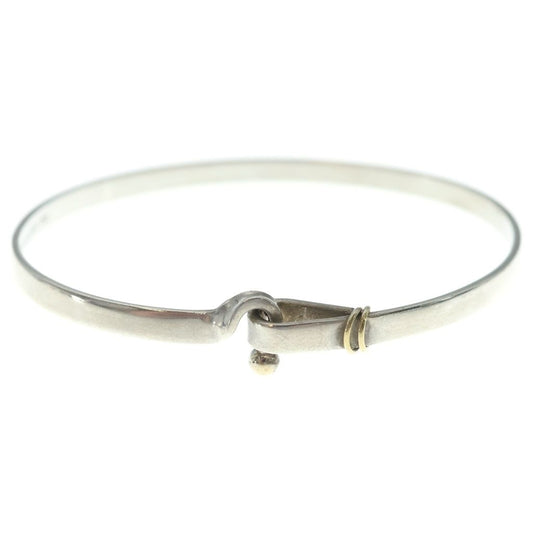 Tiffany & Co Hook and Eye Bangle 750 Yellow Gold Bracelet Silver