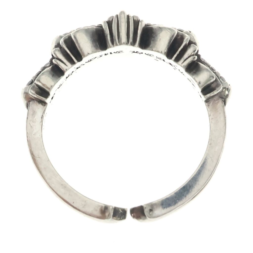 Chrome Hearts Baby P D Classic Double Floral Cross Pave Diamond Ring Silver — view 6
