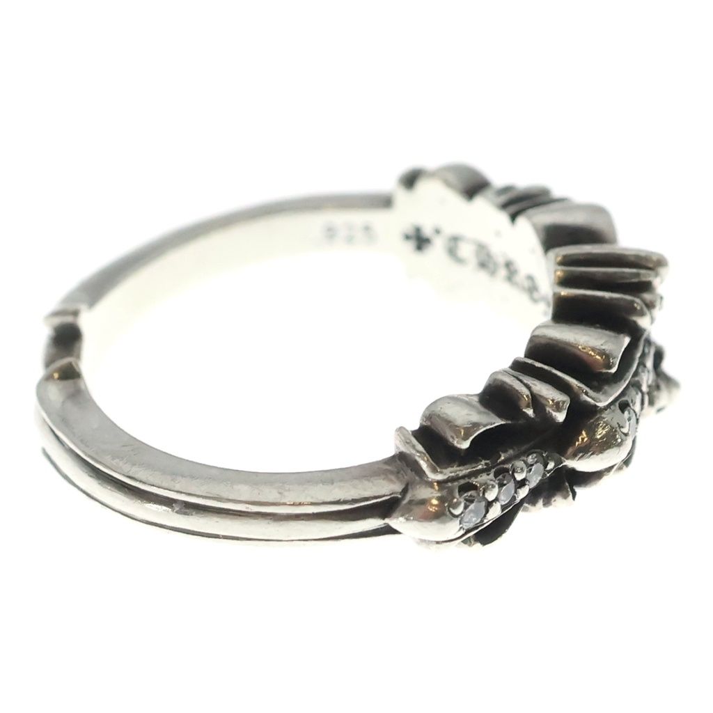 Chrome Hearts Baby P D Classic Double Floral Cross Pave Diamond Ring Silver — view 3