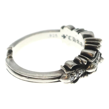 Chrome Hearts Baby P D Classic Double Floral Cross Pave Diamond Ring Silver — view 3