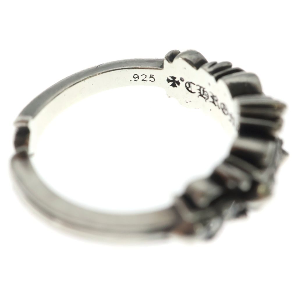 Chrome Hearts Baby P D Classic Double Floral Cross Pave Diamond Ring Silver — view 5