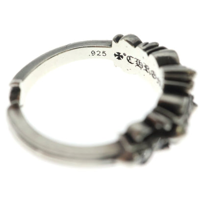 Chrome Hearts Baby P D Classic Double Floral Cross Pave Diamond Ring Silver — view 5