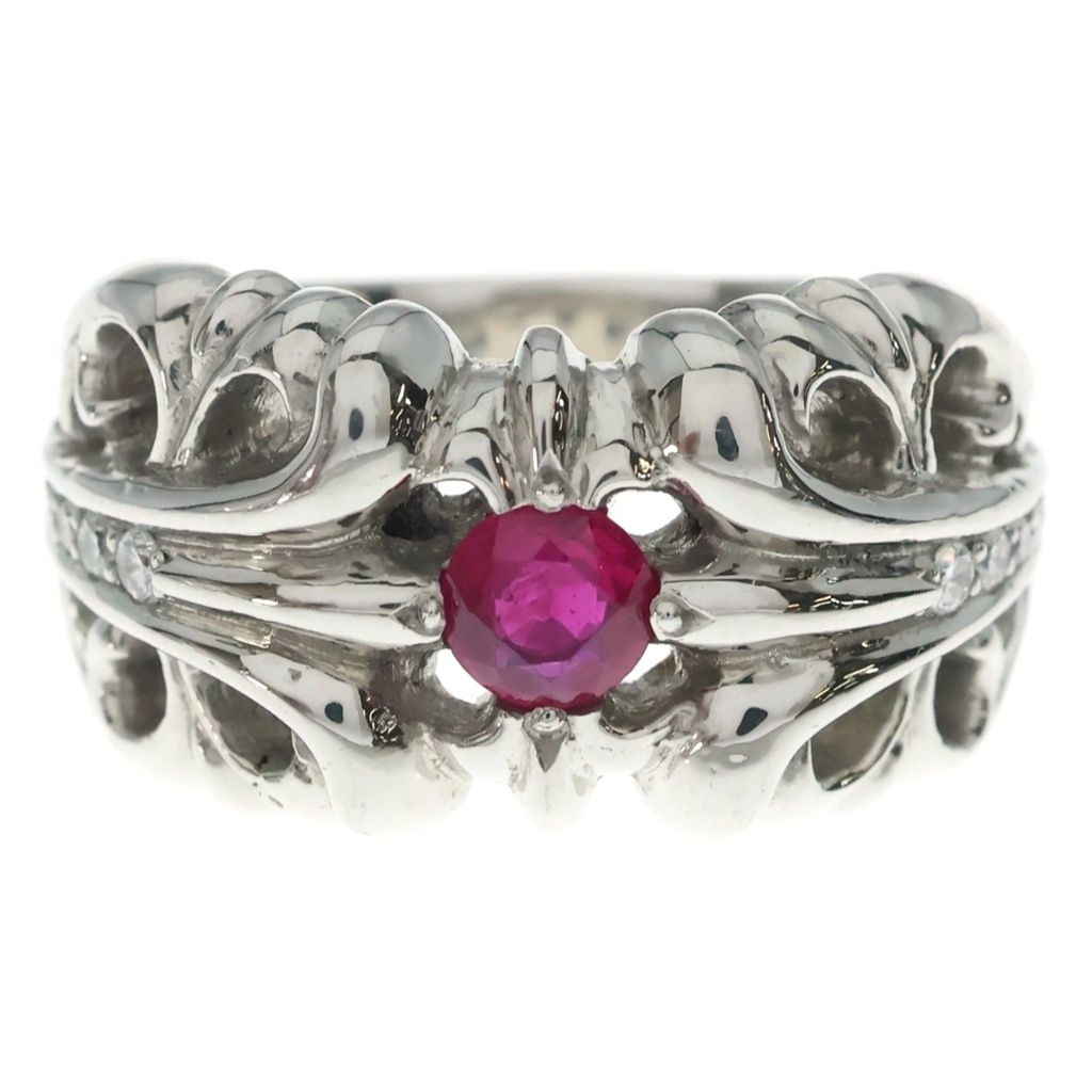 Chrome Heartsrb K&t P Dia KT Ring Aftermarket Ruby Pave Diamond Platinum