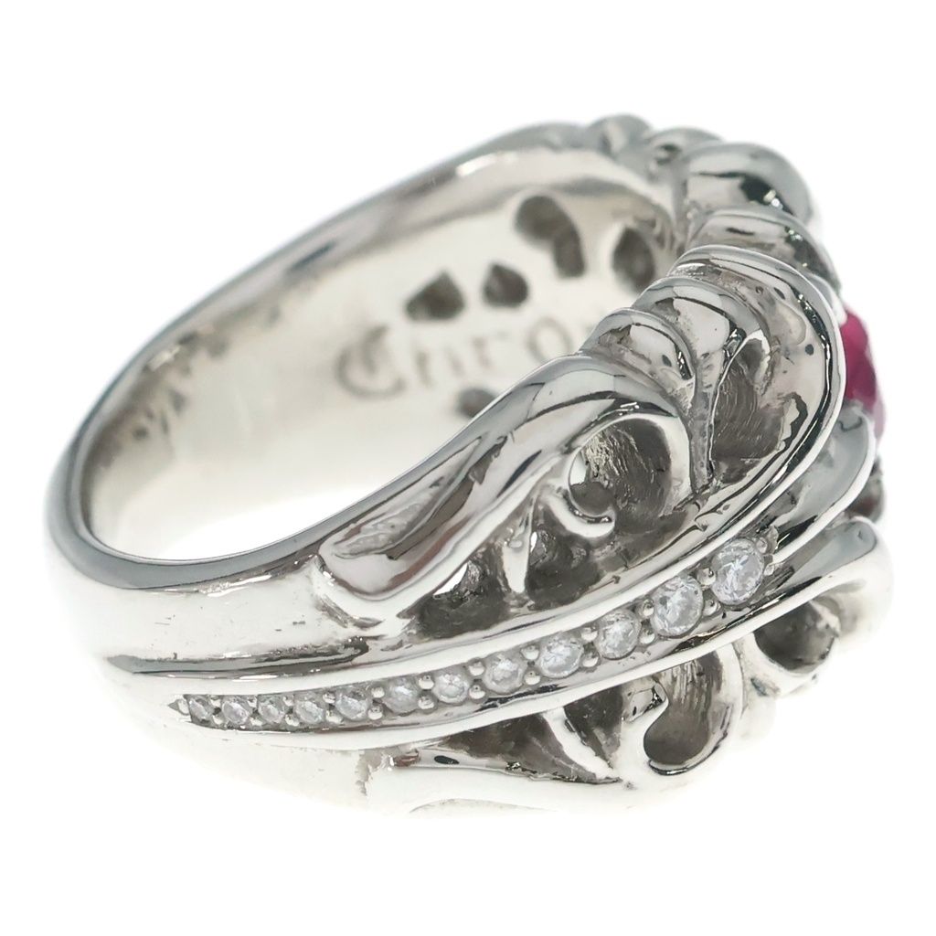 Chrome Heartsrb K&t P Dia KT Ring Aftermarket Ruby Pave Diamond Platinum — view 3