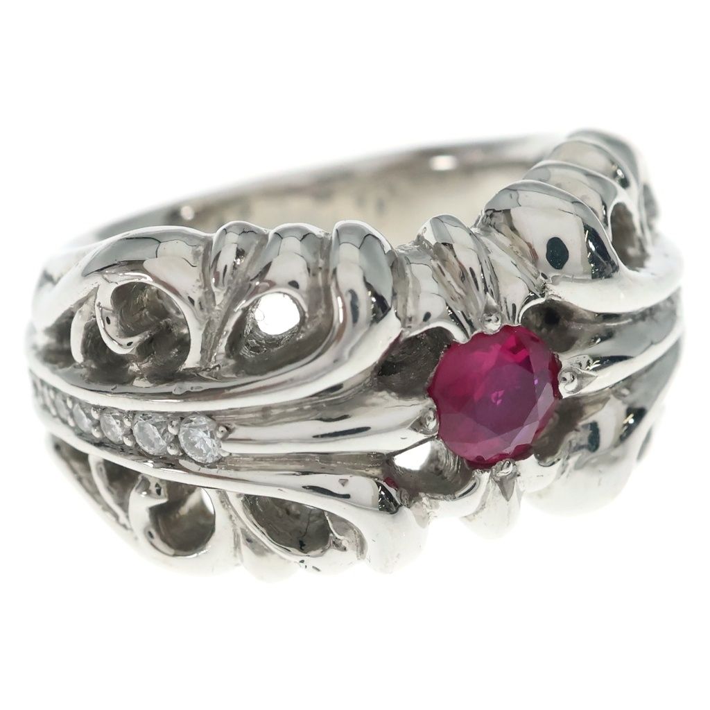 Chrome Heartsrb K&t P Dia KT Ring Aftermarket Ruby Pave Diamond Platinum — view 6