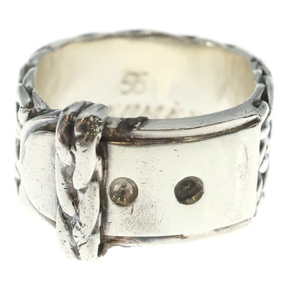 Hermes Diane 56 Belt Motif Ring Silver