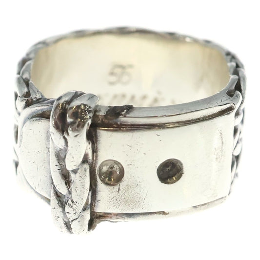 Hermes Diane 56 Belt Motif Ring Silver