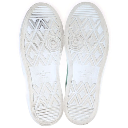 Louis Vuitton Tattoo Line LV Embroidery Leather High Top Sneakers White Green — view 5
