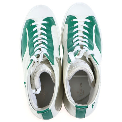 Louis Vuitton Tattoo Line LV Embroidery Leather High Top Sneakers White Green — view 4