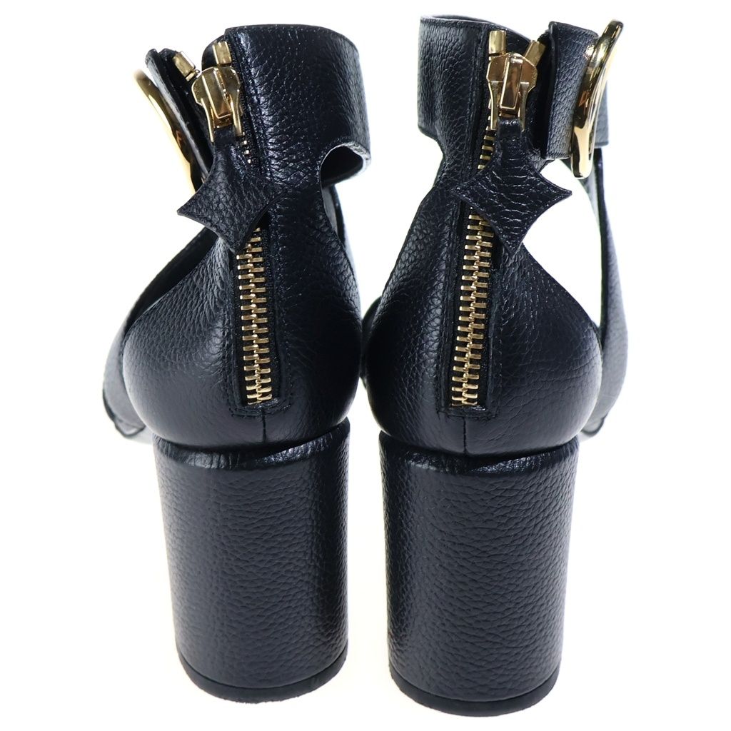 Louis Vuitton Horizon Line Sandals LV Mark Black Leather — view 3