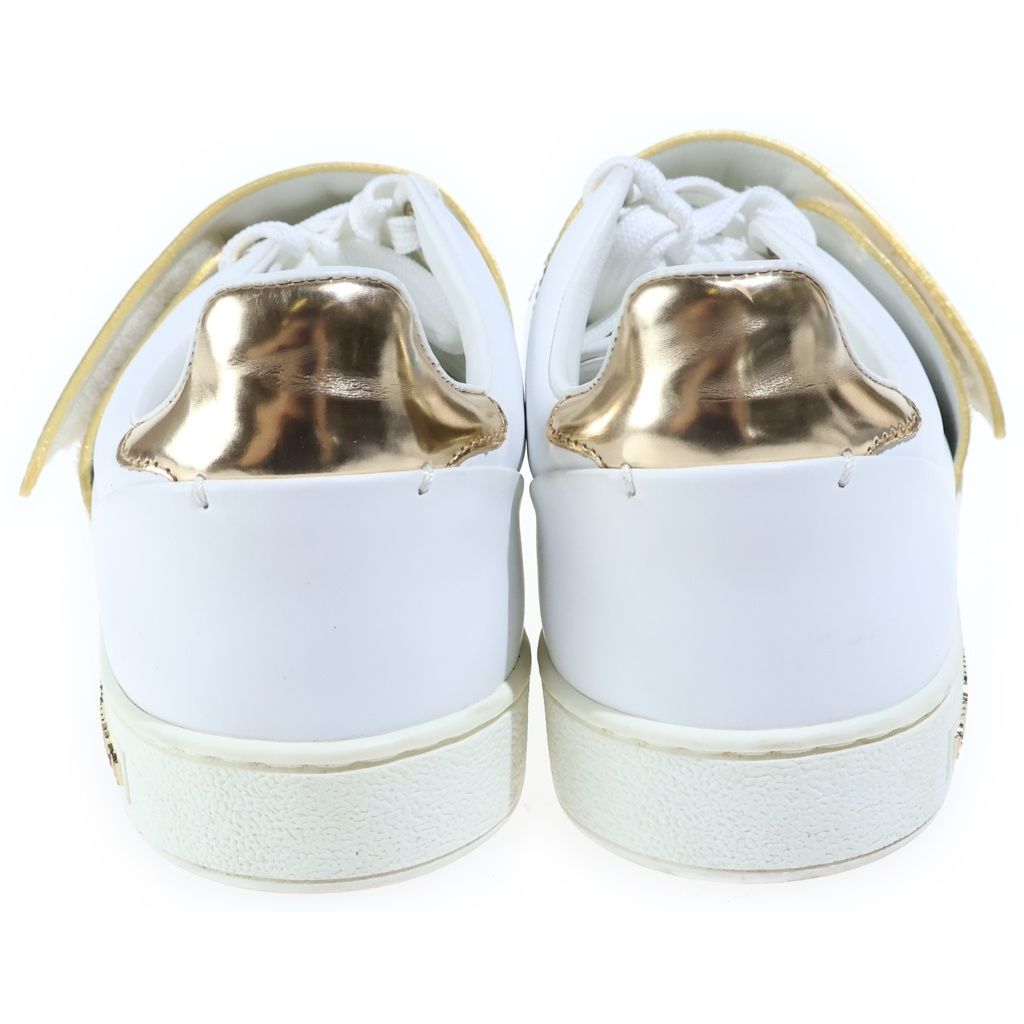 Louis Vuitton Front Row Line Logo Velcro Sneakers White Gold White — view 3