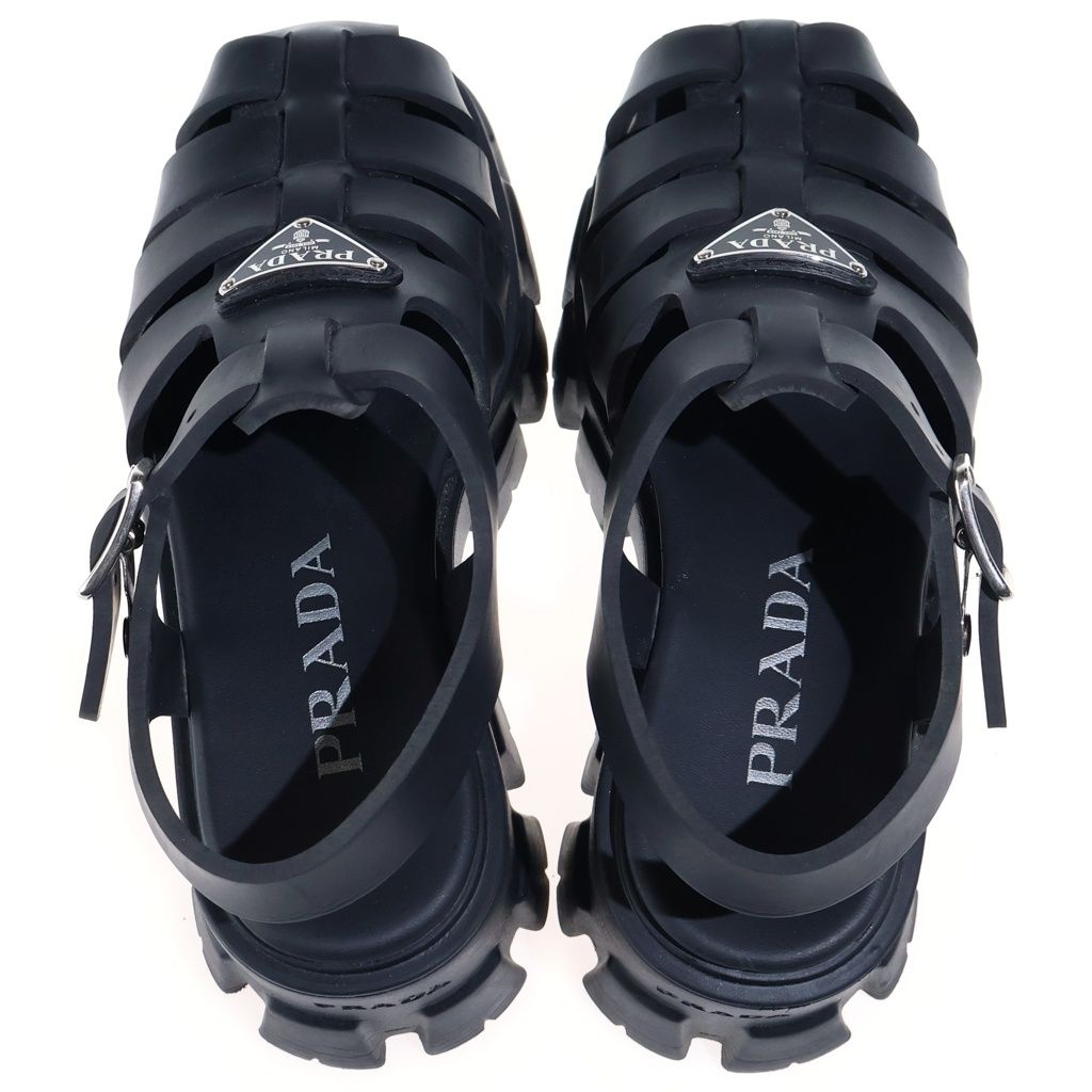 Prada Monolith Sandals Black — view 4
