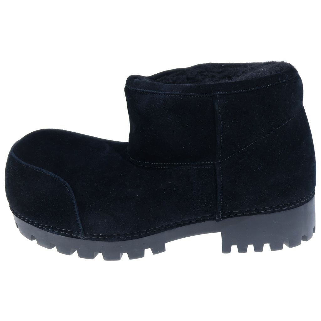 Balenciaga Alaska Fur Suede Short Boots Booties Black