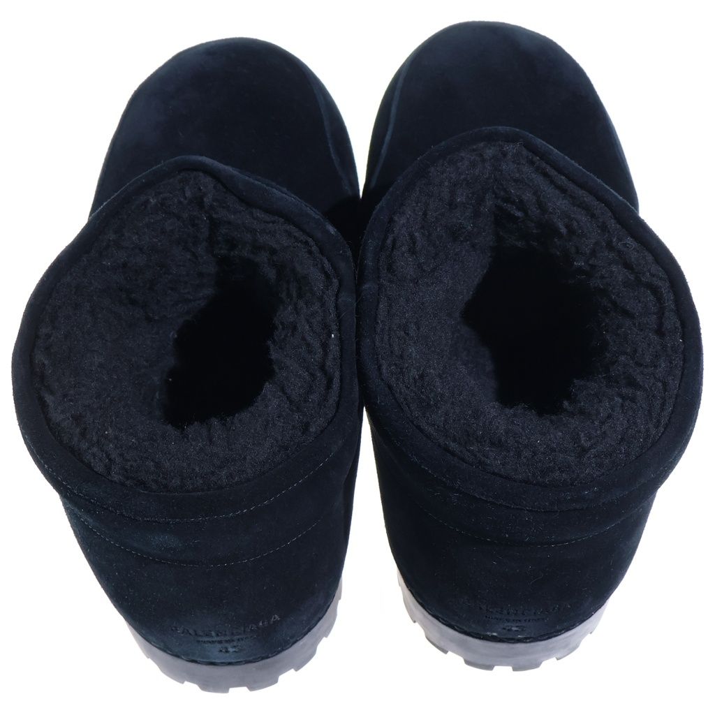 Balenciaga Alaska Fur Suede Short Boots Booties Black — view 4